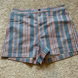 Madewell mid rise striped shorts